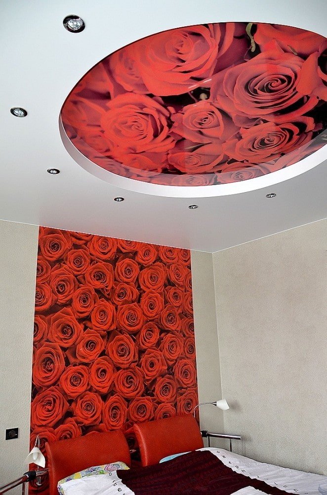 techo con rosas en el dormitorio