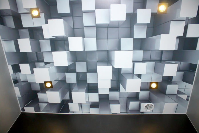techo con imagen de cubos volumétricos