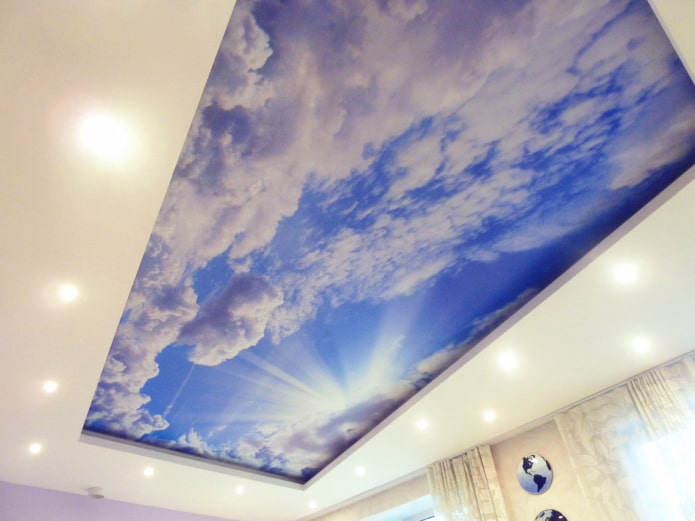 lienzo tensado con impresión fotográfica en forma de cielo