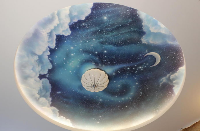 lienzo con la imagen del cielo estrellado