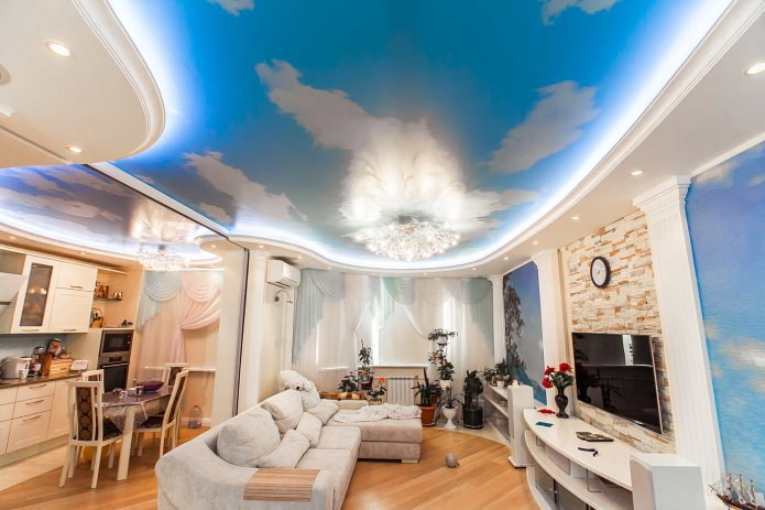 techo con imagen del cielo
