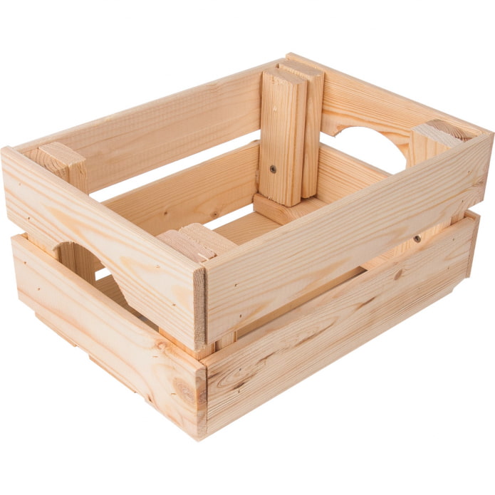 Caja de madera de pino