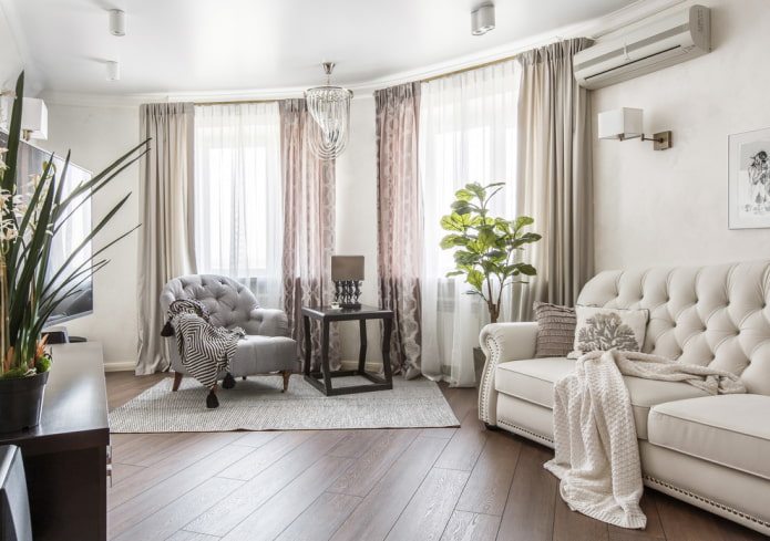 acabado de suelos en el interior de estilo neoclásico