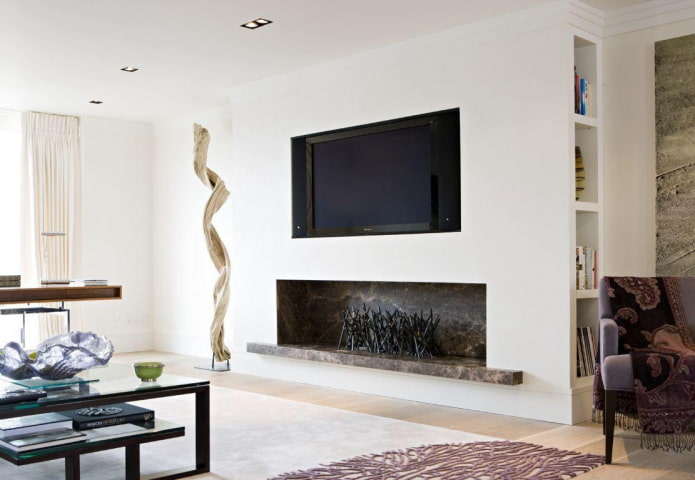 nicho para chimenea en el interior
