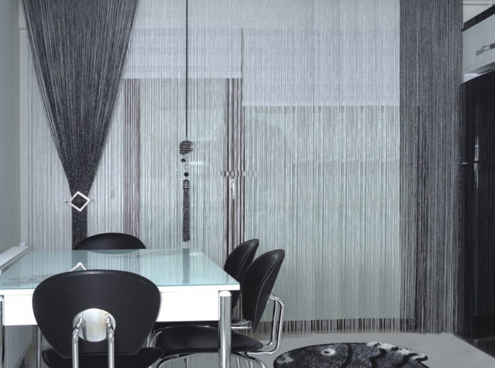 cortinas de hilo en la cocina