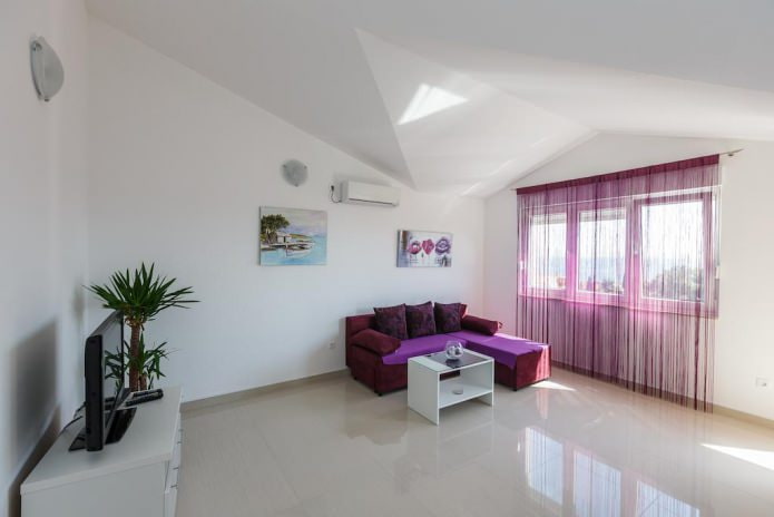 Cortinas de hilo morado