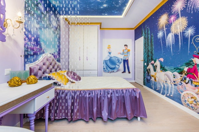 Cortinas con cuentas en la habitación infantil