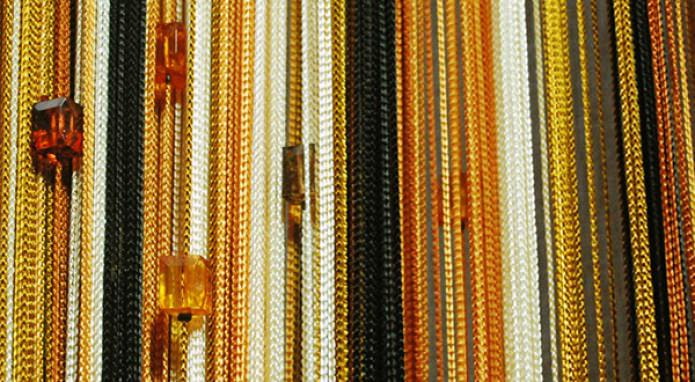 cortinas de hilo con cuentas de vidrio
