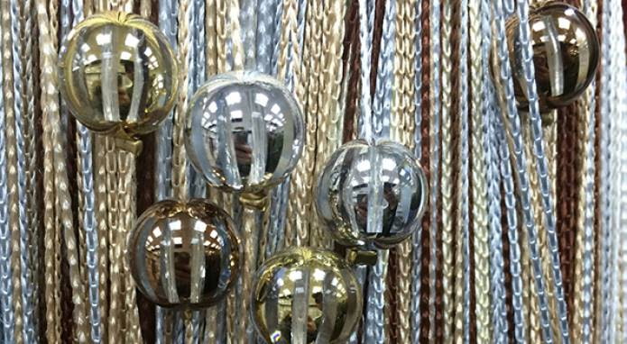 cortinas de hilo con bolas