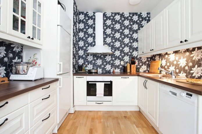 papel pintado oscuro para la cocina