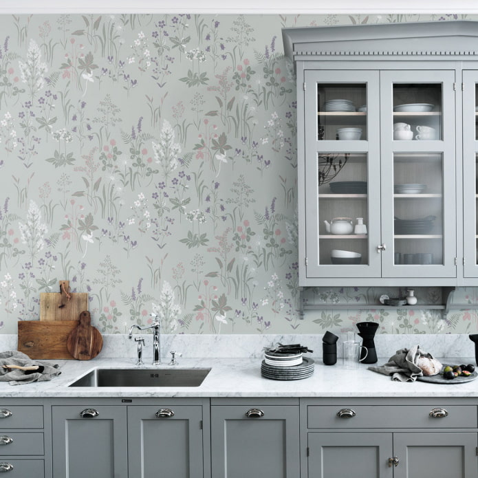 cocina moderna gris
