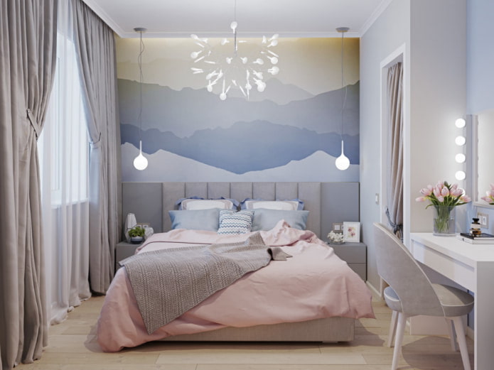 pequeño dormitorio en estilo escandinavo