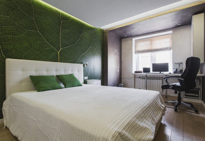 papel pintado fotográfico en verde intenso