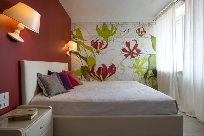 Combinar papel pintado en el dormitorio