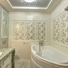 Papel pintado para el baño: ventajas y desventajas, tipos, diseño, 70 fotos del interior-12