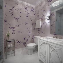 Papel pintado para el baño: ventajas y desventajas, tipos, diseño, 70 fotos del interior-20