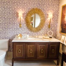 Papel pintado para el baño: ventajas y desventajas, tipos, diseño, 70 fotos del interior-1