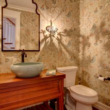 Papel pintado para el baño: ventajas y desventajas, tipos, diseño, 70 fotos del interior-18