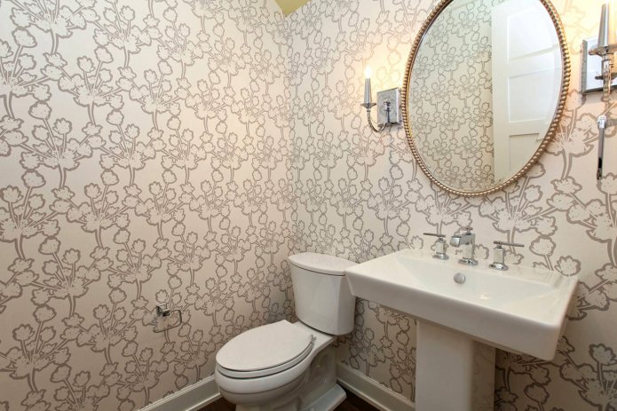 Papel pintado en el baño