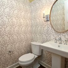 Papel pintado para el baño: ventajas y desventajas, tipos, diseño, 70 fotos del interior-7