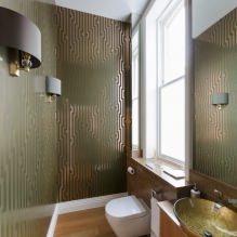Papel pintado para el baño: ventajas y desventajas, tipos, diseño, 70 fotos del interior-6