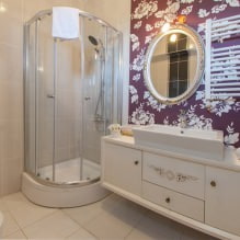 Papel pintado para el baño: ventajas y desventajas, tipos, diseño, 70 fotos del interior-2