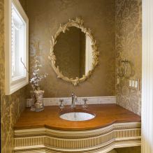 Papel pintado para el baño: ventajas y desventajas, tipos, diseño, 70 fotos del interior-0