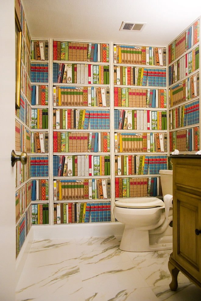 Papel pintado con libros