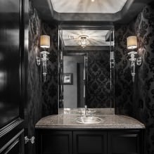 Papel pintado para el baño: ventajas y desventajas, tipos, diseño, 70 fotos del interior-19