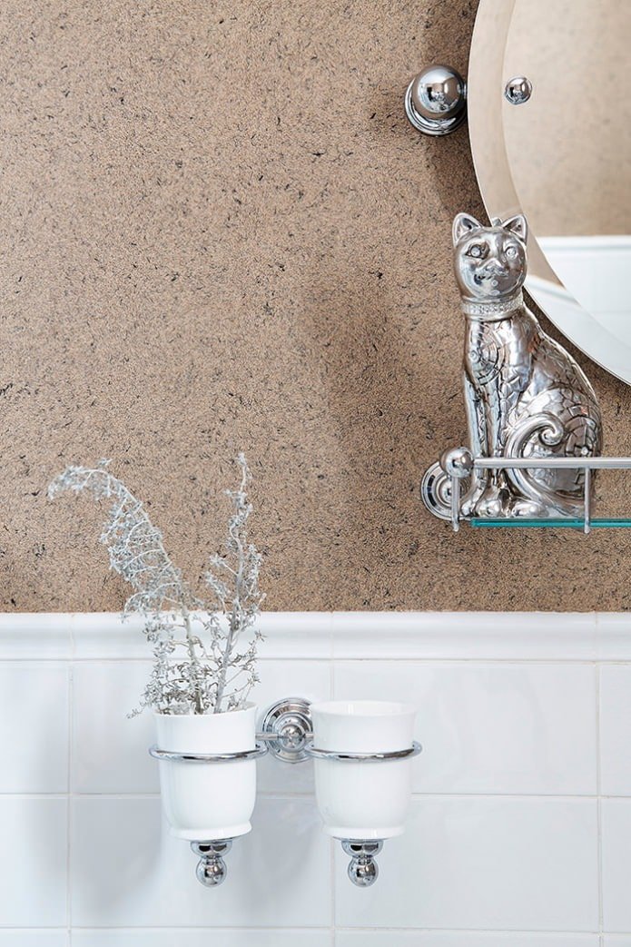Papel pintado líquido para el baño