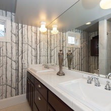 Papel pintado para el baño: ventajas y desventajas, tipos, diseño, 70 fotos del interior-4