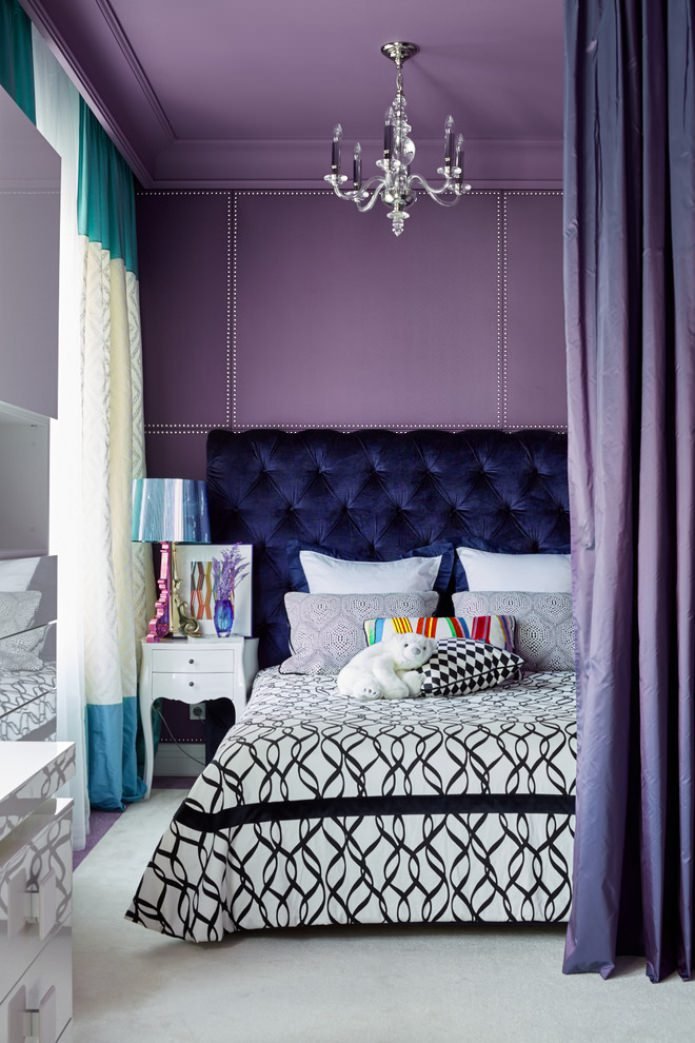 dormitorio azul violeta
