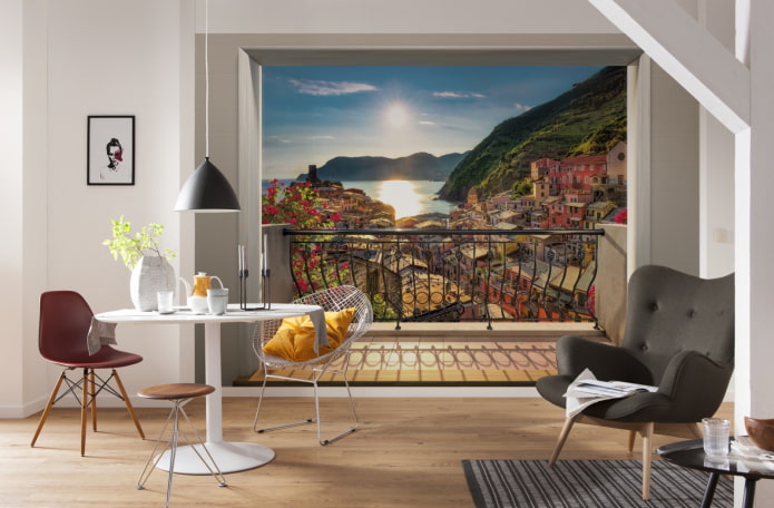 Papel pintado con efecto 3D en el interior