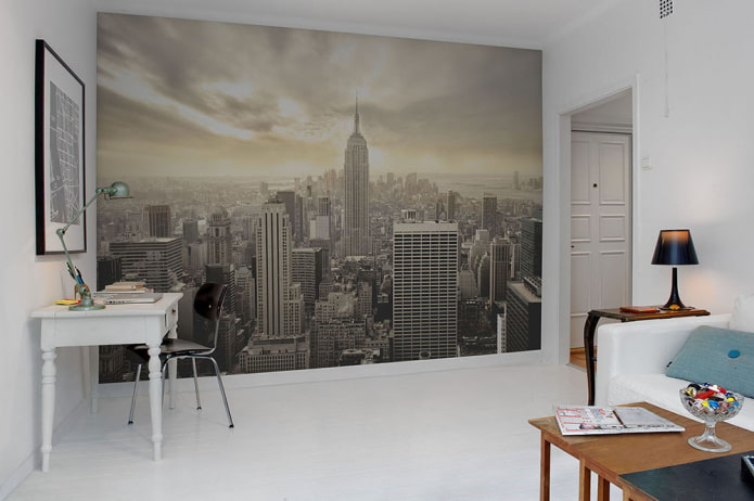 Fotomural con la imagen de Nueva York en el interior