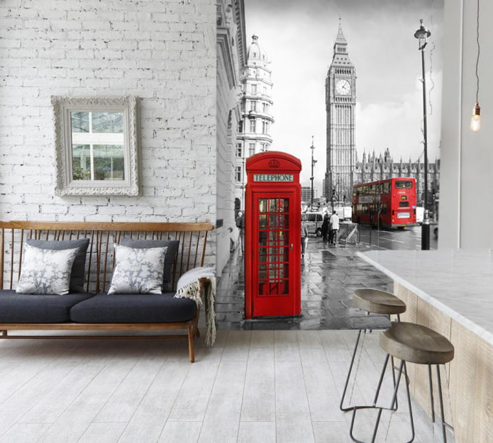 papel tapiz con la imagen de Londres en el interior