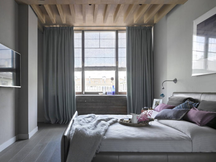 Paredes grises, cortinas grises