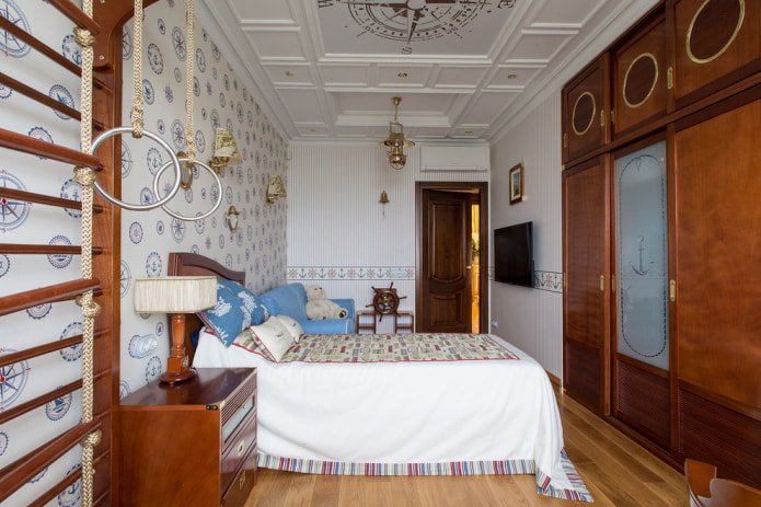 dormitorio en estilo marinero