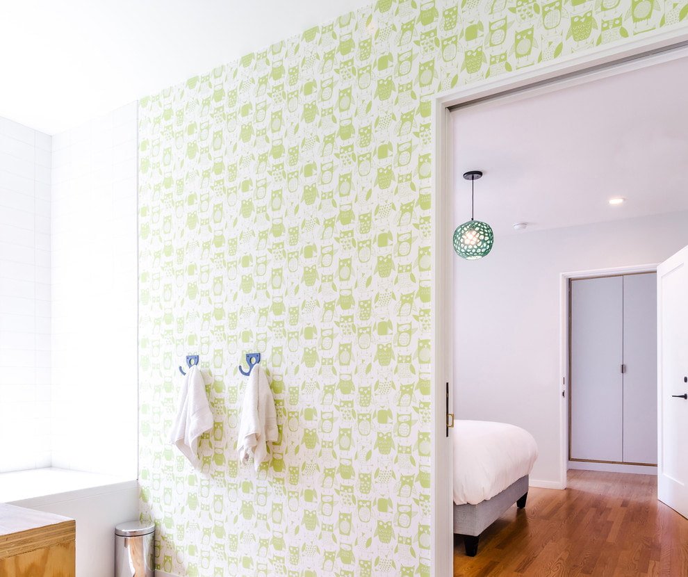 papel tapiz con búhos verdes