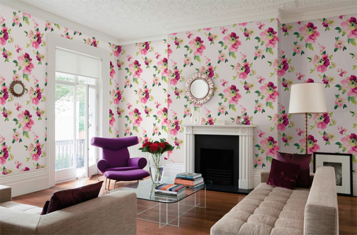 papel pintado con una gran flor en el interior