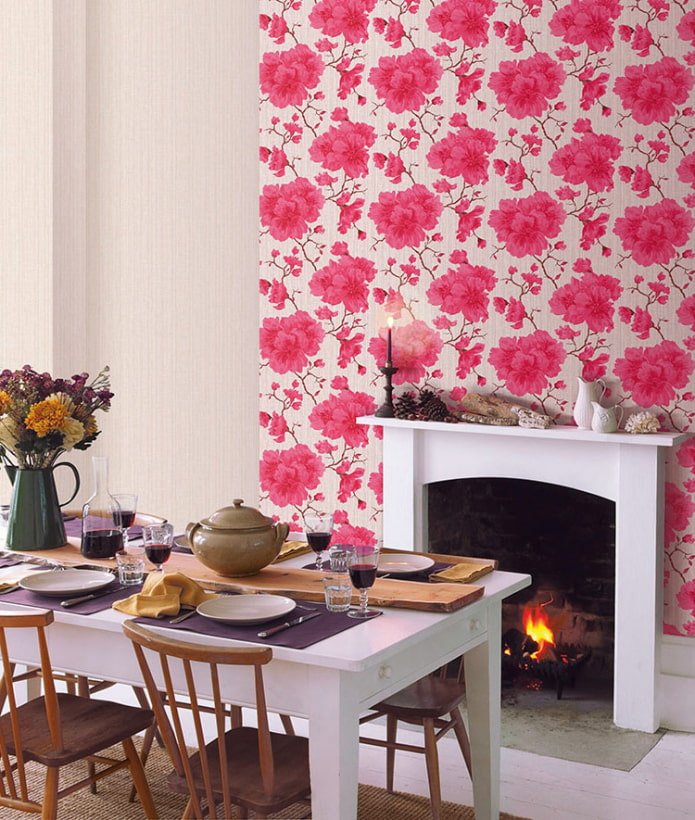 papel pintado con una gran flor en el interior 