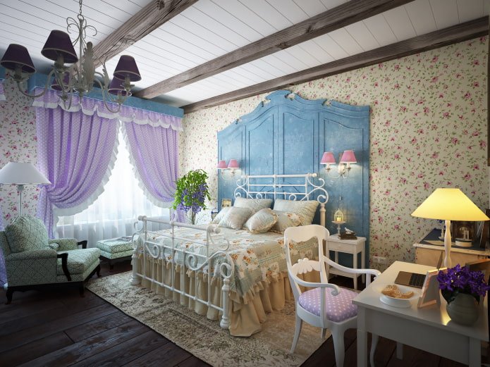 Papel pintado floral estilo provenzal
