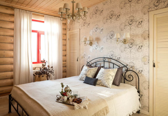 papel tapiz con estampado floral de estilo campestre