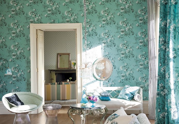 papel tapiz de vinilo con estampado floral