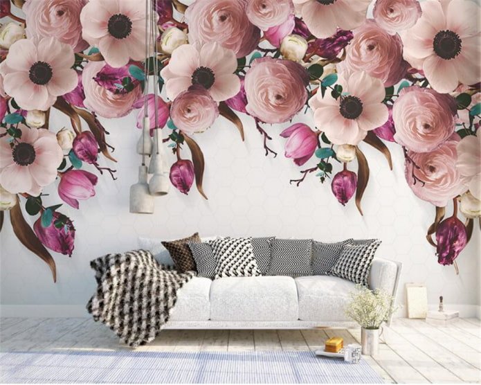 papel tapiz fotográfico con flores