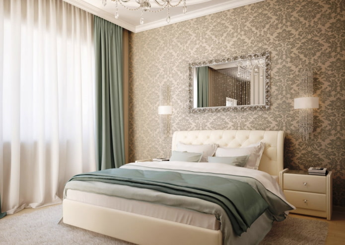 papel pintado monograma beige