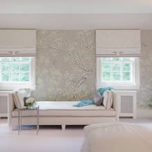 Papel pintado gris: combinaciones, diseño, elección de muebles y cortinas, 101 fotos del interior - 29