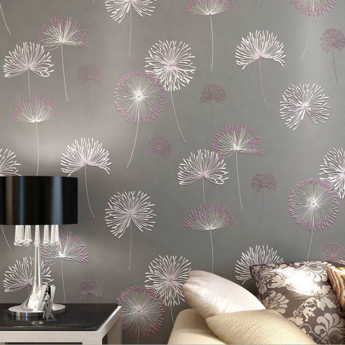 Papel pintado gris violáceo