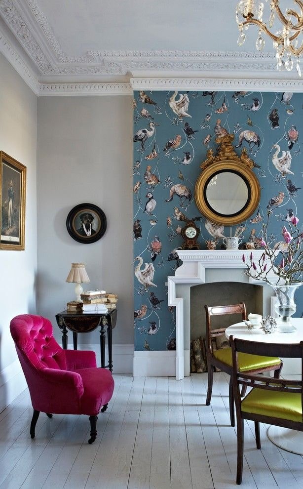 papel pintado con pájaros