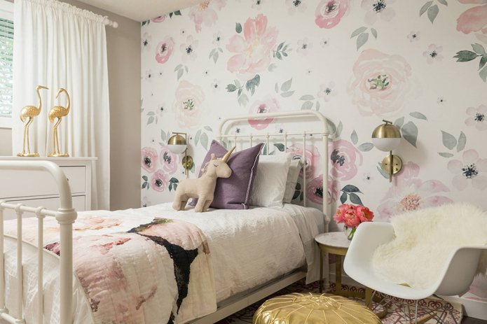 papel pintado en el dormitorio infantil