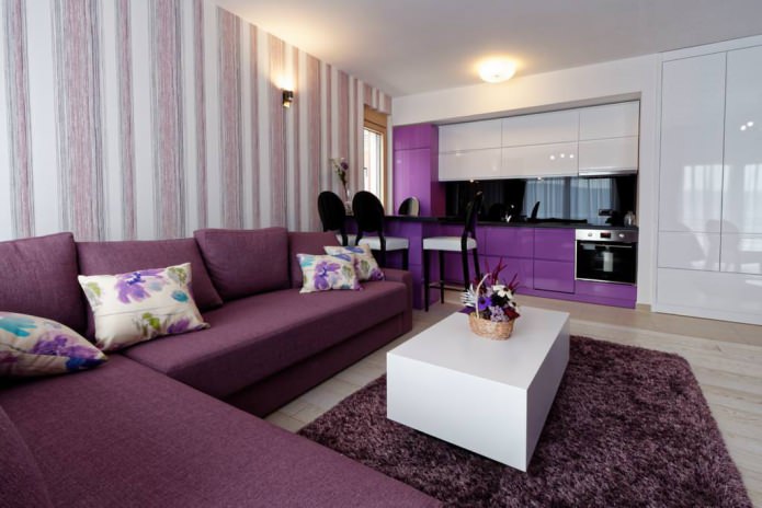 vida moderna Habitación en tonos morados